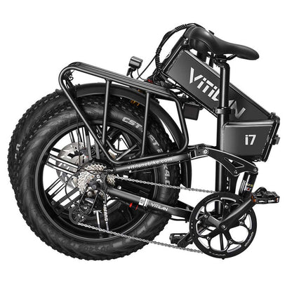 Vitilan I7 Pro 3.0 Electric Bike, 750W Motor, 48V 20Ah Battery, 20*4.0-inch Fat Tire, 45km/h Max Speed, 110km Max Range, Hydraulic Disc Brake, Hydraulic Suspension Rear Shock, Air Suspension Front Fork, Shimano 8 Speed - Black
