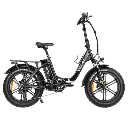 Vitilan U7 2.0 Foldable Electric Bike, 20*4.0-inch Fat Tire 750W Motor 48V 20Ah Removable LG Lithium Battery 28mph Max Speed 50-65miles Range Dual Suspension System Hydraulic Disc Brake - Black