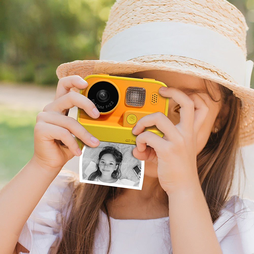 WOWKIDS K27 Kids Instant Print Camera, 48MP Front &amp; Rear Dual Cameras, 1080P Resolution, 4 Filters, 32GB TF Card, 1400mAh Battery - Pink