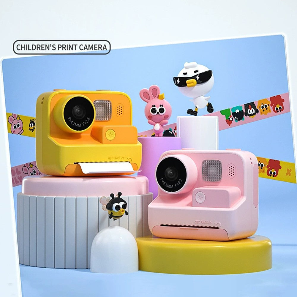 WOWKIDS K27 Kids Instant Print Camera, 48MP Front &amp; Rear Dual Cameras, 1080P Resolution, 4 Filters, 32GB TF Card, 1400mAh Battery - Pink
