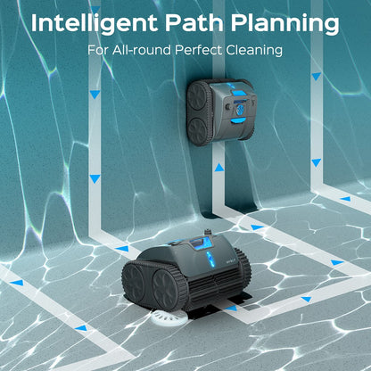 WYBOT C1 MAX Cordless Pool Robot Vacuum with APP, 180-240min Runtime, 3 Cleaning Modes, Wall Climbing, 65W Suction Power, Up to 2152sq.ft Area, Gray