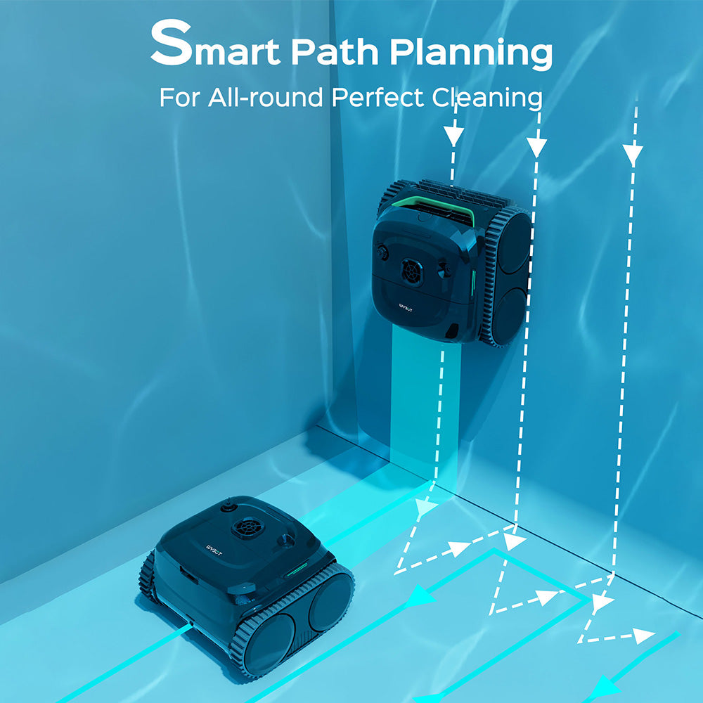 WYBOT C2 Cordless Pool Robot Vacuum, Wall and Waterline Cleaning, Dual Cleaning Filtration, for Inground Pools Up to 1614Sq.ft, Black Green