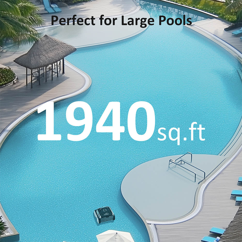 WYBOT C2 Vision Cordless Pool Robot Vacuum, Debris Detection with AI Camera, 8-in-1 Master Cleaning, Two-Layer Filtration, Brushless Motors for Powerful Suction, for Pools up to 1940Sq.ft, Black Green