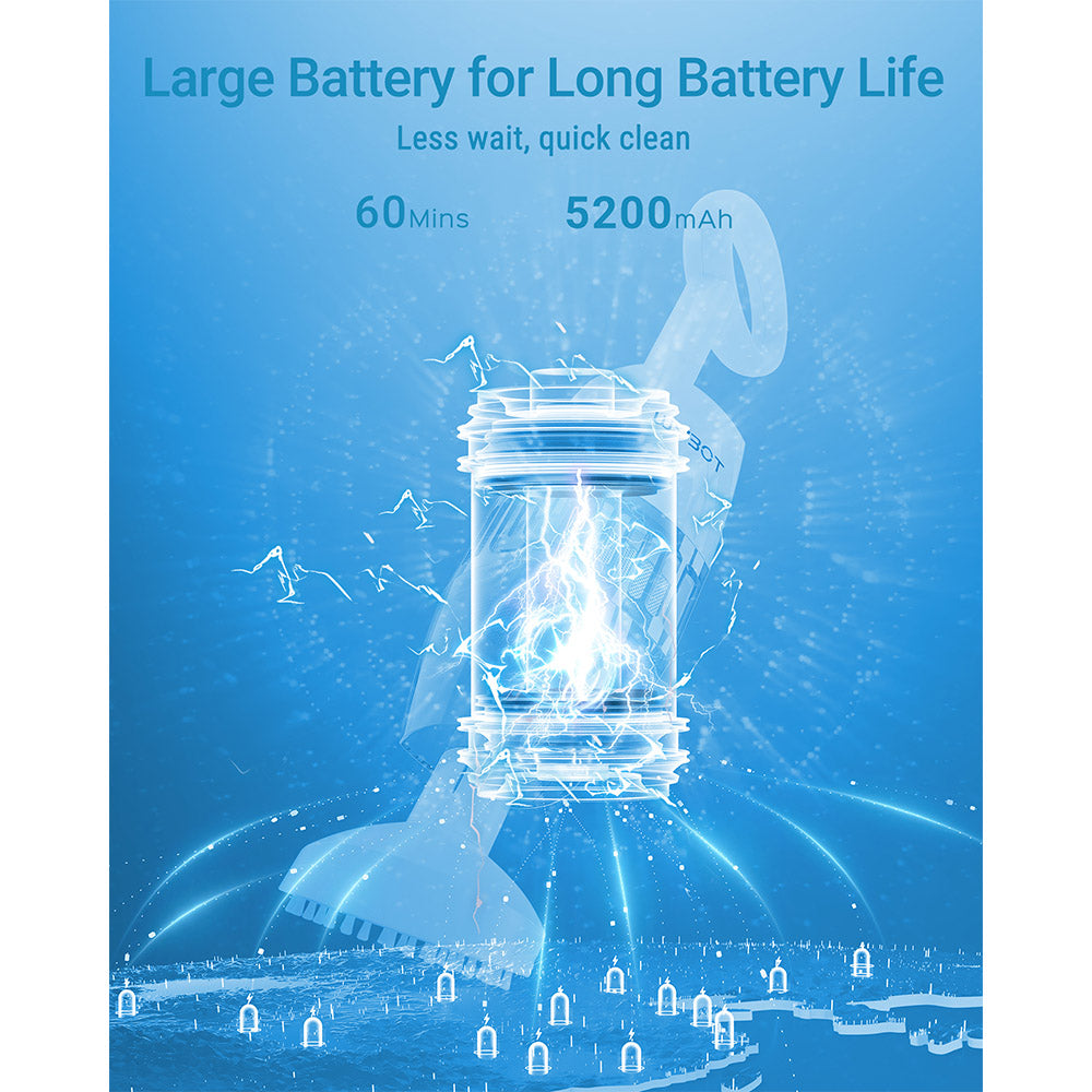 WYBOT HJ10P Handheld Pool Vacuum, Telescopic Pole Included, 25L/min Powerful Suction, 5200mAh Large Battery, Max. 60min Runtime, 0.5L Filter