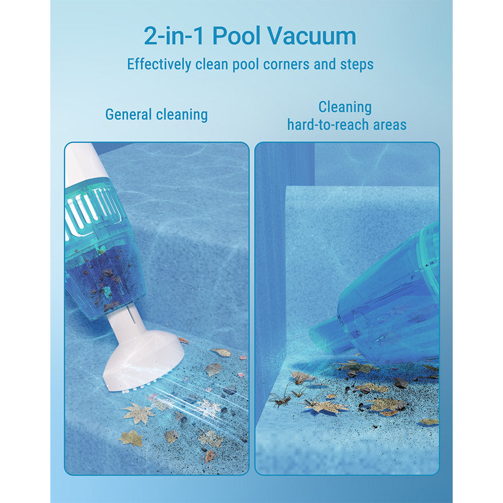 WYBOT HJ10P Handheld Pool Vacuum, Telescopic Pole Included, 25L/min Powerful Suction, 5200mAh Large Battery, Max. 60min Runtime, 0.5L Filter