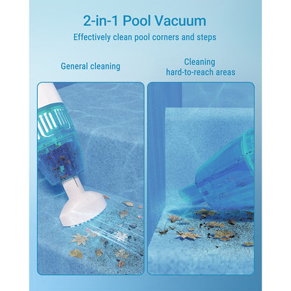 WYBOT HJ10P Handheld Pool Vacuum, Telescopic Pole Included, 25L/min Powerful Suction, 5200mAh Large Battery, Max. 60min Runtime, 0.5L Filter