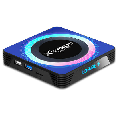X88 Pro 13 Android 13 TV Box, RK3528 Quad-core, 2GB RAM 16GB ROM, Support 8K Video Decoding, Bluetooth 5.0, WiFi 6, 1*USB3.0, 1*USB2.0, 1*HDMI, 1*RJ451, 1*Micro SD Card