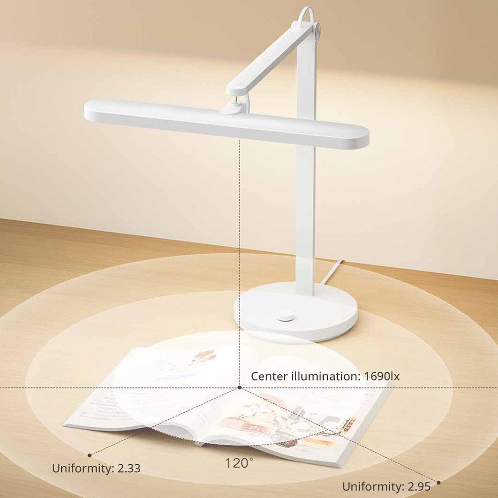 Xiaomi Mijia Table Lamp Pro Reading Writing Version, Wide Lamp Head, 2700-5500K Color Temperature, Ra95 Color Rendering Index, Stepless Dimming, 180-degree Rotation, Voice Control