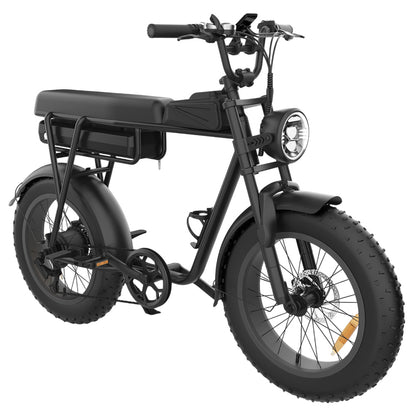 YAMALI FXH-006 Electric Bike, 350W Motor, 48V 18Ah Battery, 20*4'' Fat Tires, 40km/h Max Speed, 50km Range, Shimano 7 Speed, Front &amp; Rear Mechanical Disc Brakes, Shimano 7 Speed, LCD Display - Black