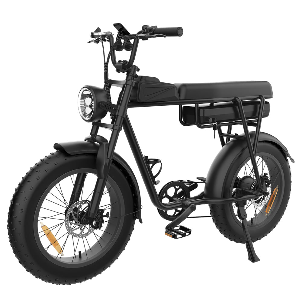 YAMALI FXH-006 Electric Bike, 350W Motor, 48V 18Ah Battery, 20*4'' Fat Tires, 40km/h Max Speed, 50km Range, Shimano 7 Speed, Front &amp; Rear Mechanical Disc Brakes, Shimano 7 Speed, LCD Display - Black