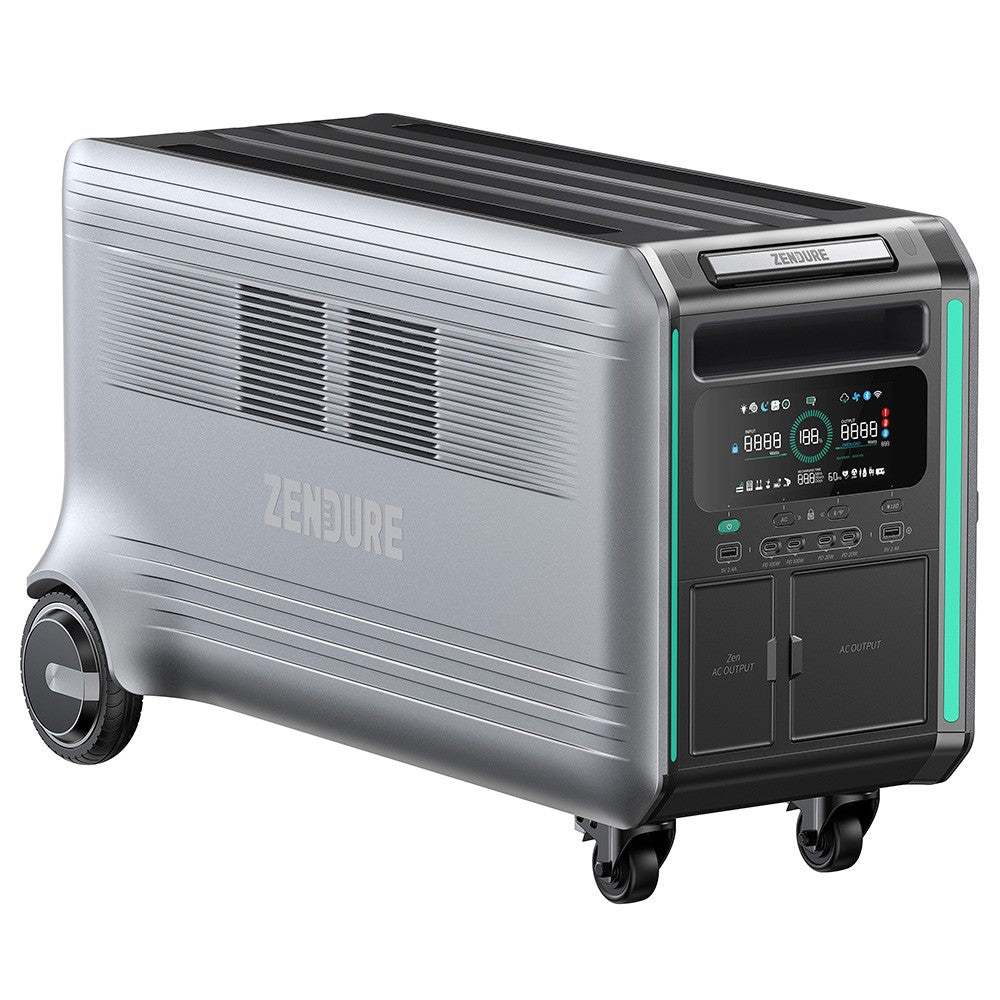 ZENDURE SuperBase V6400 Portable Power Station, 6438Wh Semi-Solid State Battery, 3800 AC Output, Expandable to 64380Wh, 120V/240V Dual Voltage, 16 Outputs, 3000W Solar Input, APP Control