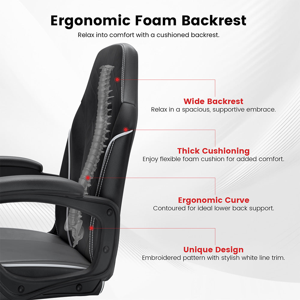 ACGAM CG-4746 Gaming Office Chair Small Version, Ergonomic Foam Backrest, 360° Swivel & Adjustable Height, 36o°Swivel and Height Adjustment