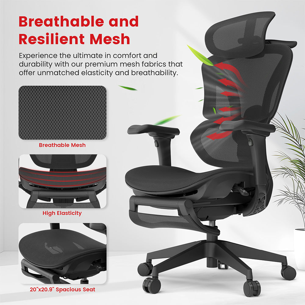ACGAM CG-5658M Ergonomic Gaming Office Chair with 4D Adjustable Armrest, Lumbar Support, Adjustable Headrest