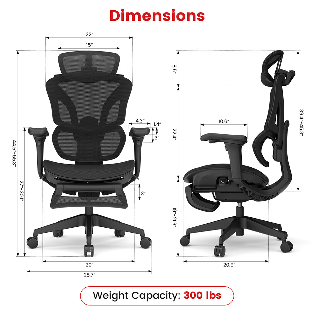ACGAM CG-5658M Ergonomic Gaming Office Chair with 4D Adjustable Armrest, Lumbar Support, Adjustable Headrest