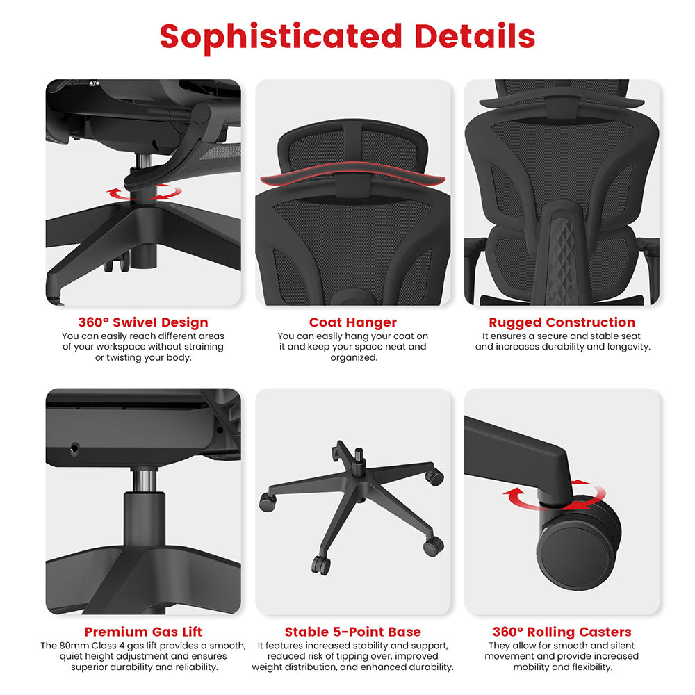ACGAM CG-5658M Ergonomic Gaming Office Chair with 4D Adjustable Armrest, Lumbar Support, Adjustable Headrest