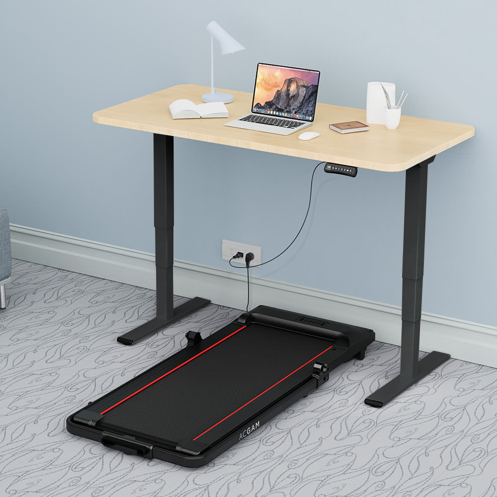Estructura de escritorio de pie ACGAM ET225E con patas de tres etapas y doble motor eléctrico, estación de trabajo ergonómica con altura ajustable - Negro (solo la estructura)
