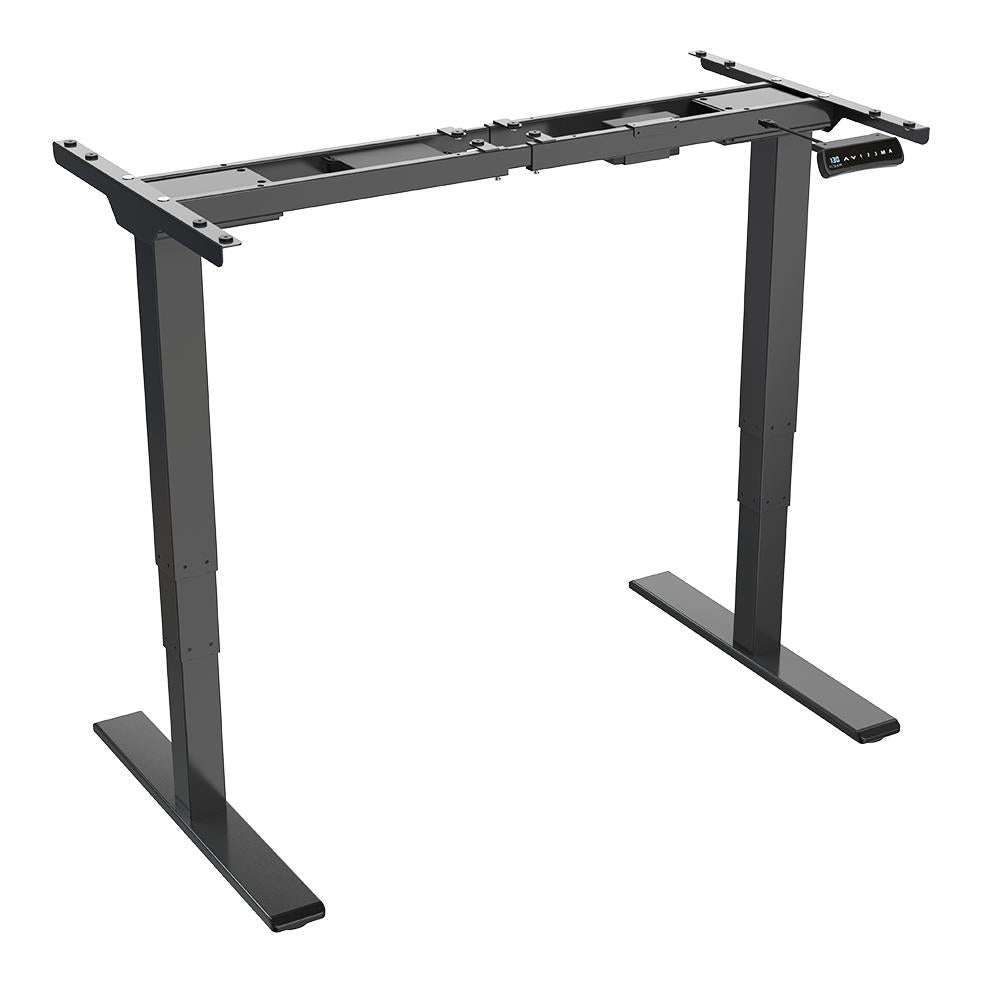 Estructura de escritorio de pie ACGAM ET225E con patas de tres etapas y doble motor eléctrico, estación de trabajo ergonómica con altura ajustable - Negro (solo la estructura)