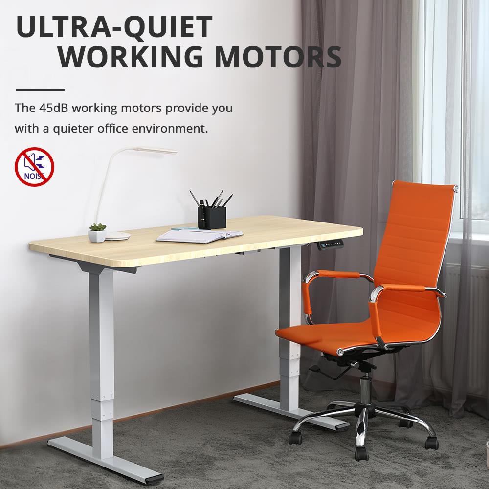 Estructura de escritorio de pie ACGAM ET225E con patas de tres etapas y doble motor eléctrico, estación de trabajo ergonómica con altura ajustable - Negro (solo la estructura)