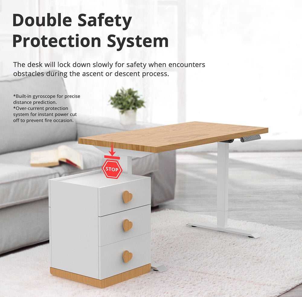 Acgam Elektrischer Stehschreibtisch mit Gestell, ergonomischer, höhenverstellbarer Standfuß, schwarz (nur Gestell)