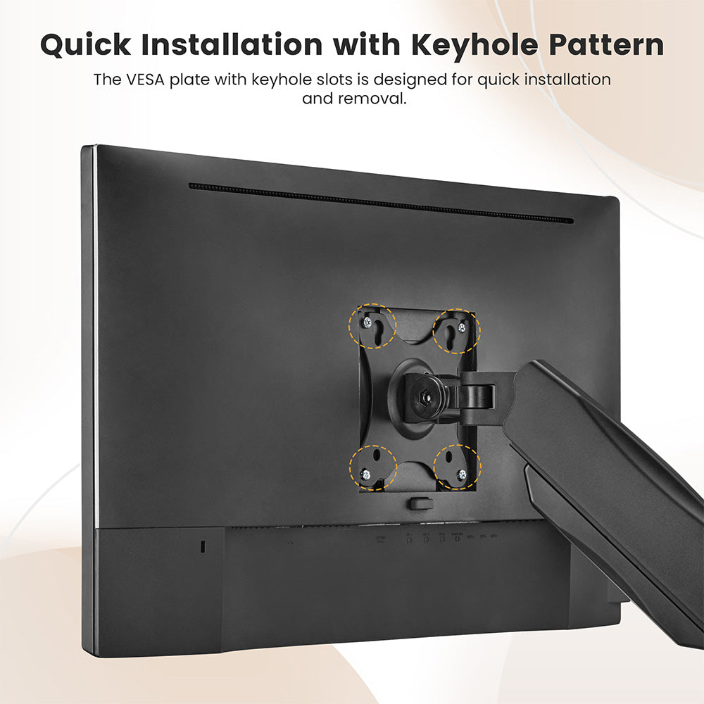 ACGAM MAS-1D Federunterstützte Dual-Monitorhalterung mit flexiblem Winkel und Installation