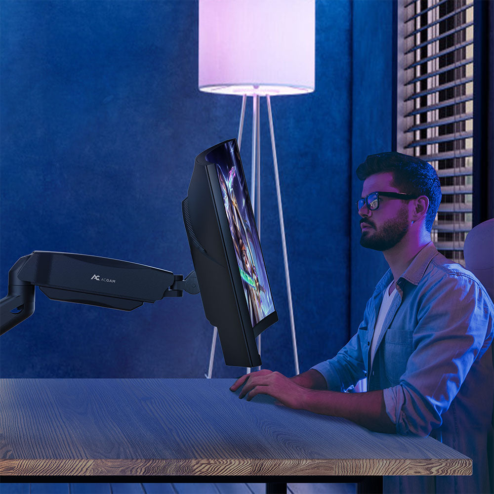 ACGAM MAS-1S Spring-Assisted Single-Monitor Mount with Flexible Angle and Installation