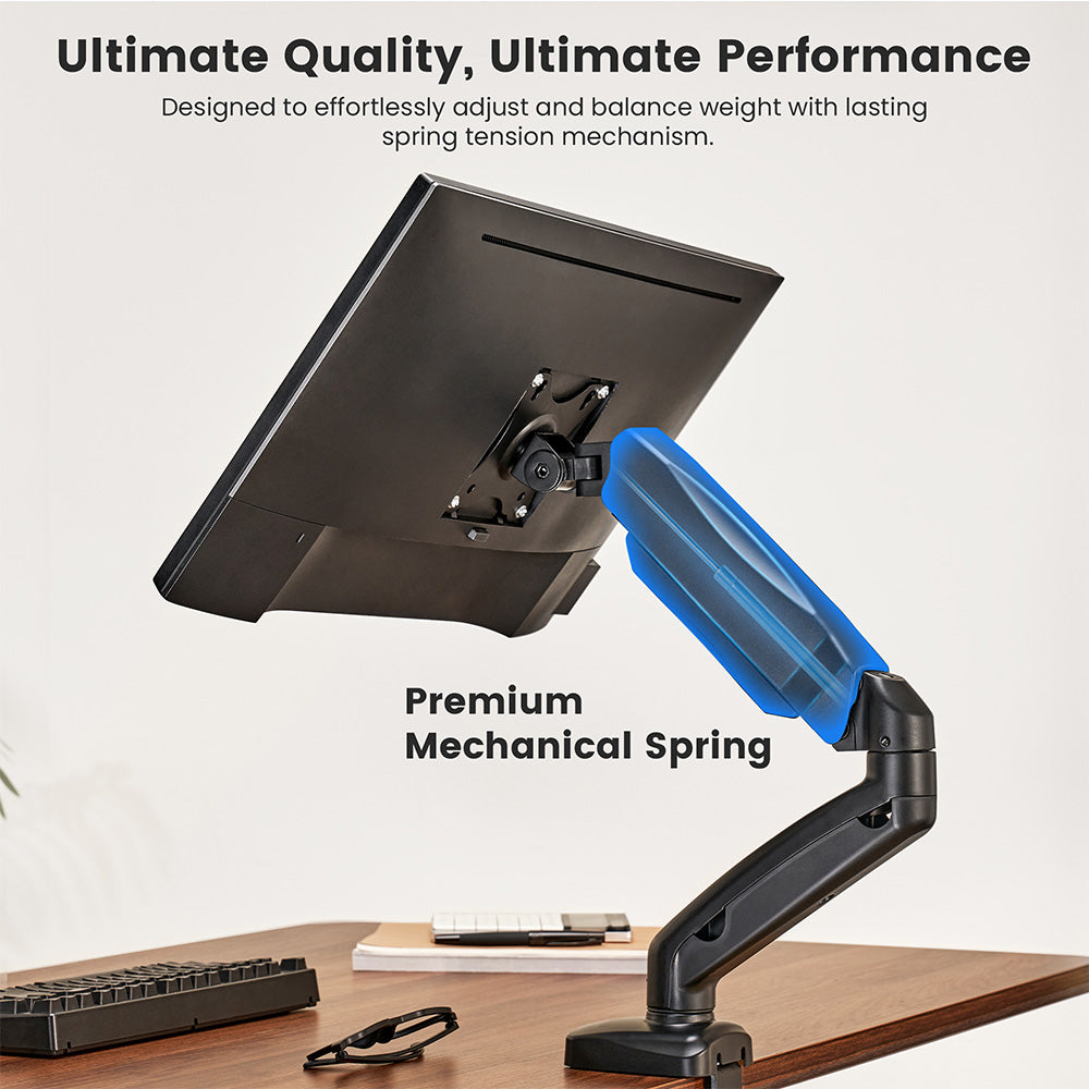 ACGAM MAS-1S Spring-Assisted Single-Monitor Mount with Flexible Angle and Installation