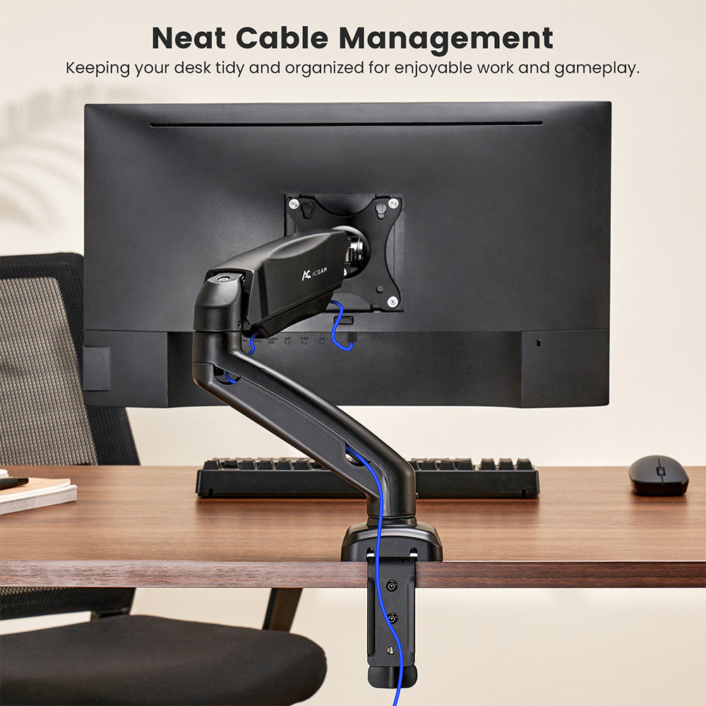 ACGAM MAS-1S Spring-Assisted Single-Monitor Mount with Flexible Angle and Installation