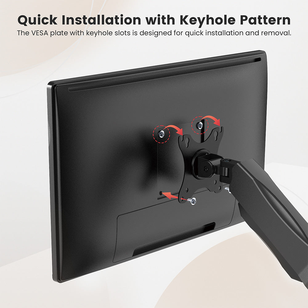 ACGAM MAS-1S Spring-Assisted Single-Monitor Mount with Flexible Angle and Installation