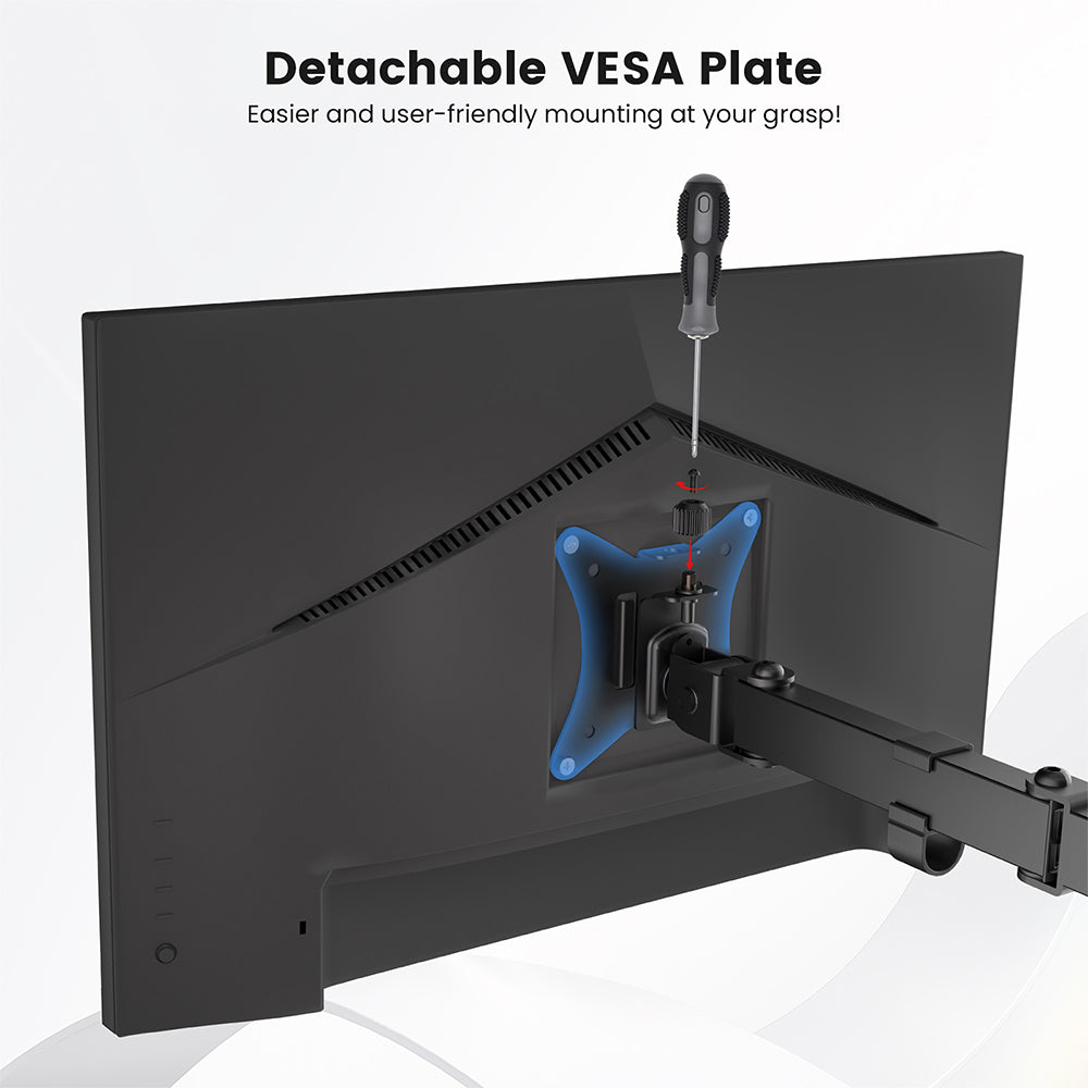 ACGAM MDS-1D Gelenkige Doppelmonitorhalterung aus Stahl mit flexiblem Winkel und Montage