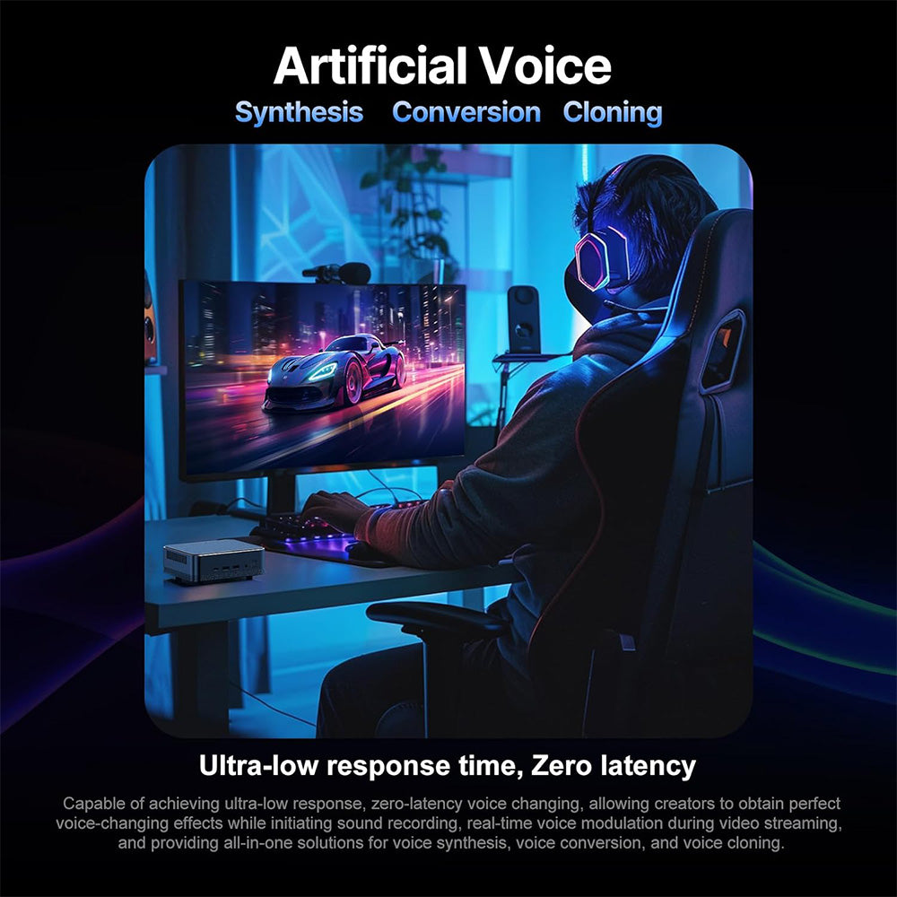 (AI PC) OUVIS F1A Mini Gaming PC, Intel AI Boost Core Ultra 5 125H 14 Cores Up to 4.5GHz, 16GB DDR5 1TB NVMe SSD, 2xHDMI2.0 Type-C 4K@60Hz Triple Display, 4xUSB 3.2, WiFi 6, 2.5Gbps LAN, TDP 65W, Best Desktop PC for Machine Learning, AI Computer