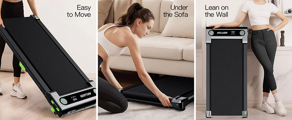 Akluer 480L-A Cinta de Andar con Inclinación, Cinta de Correr de 2.5HP para Debajo del Escritorio con Control Remoto, Pantalla LED, Capacidad Máxima de 150 kg (330 lbs)