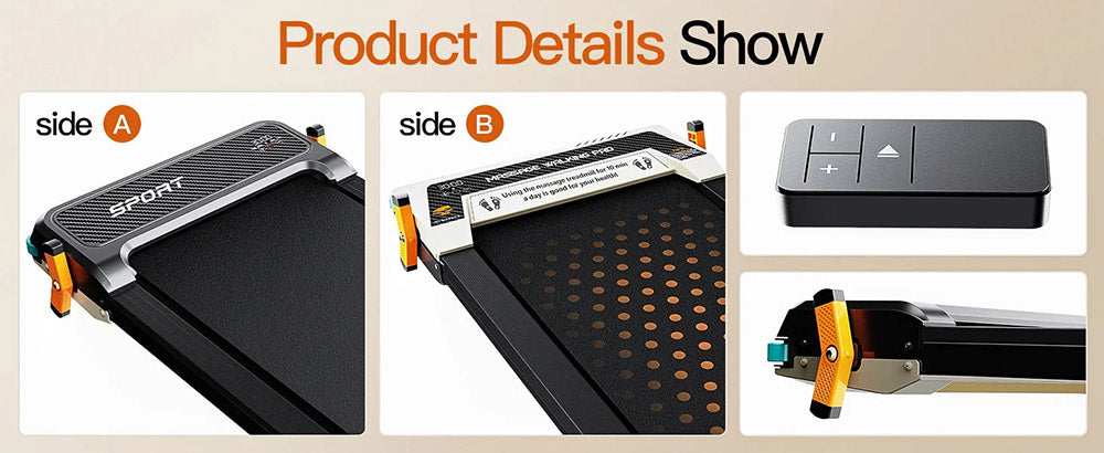 Akluer 520 Cinta de Andar Bajo Escritorio de Doble Cara con Masajeador de Pies Shiatsu, Plataforma para Caminar con Inclinación, Motor Silencioso de 2.5 HP, Pantalla LED