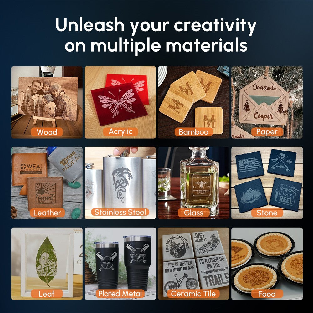 AlgoLaser DIY KIT 5W Laser Engraver, Dual-core CPU, 12,000mm/min Engraving Speed, 2.4G WiFi, 400*400mm (157.5*157.5inch)