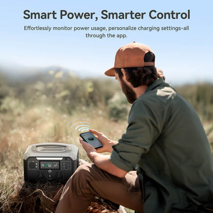 Ampace Andes 600 Pro Portable Power Station, 584Wh LiFePO4 Hybrid Battery, 600W(Surge 1800W) SiCPrime Solar Generator, Recharge to 80% in 1 Hour, 2xAC 2xUSB-A 2xUSB-C 2x5521 1xCar Socket, 2000 Cycles, -20℃~45℃, APP Control, for Outdoor, RVs, Home Use