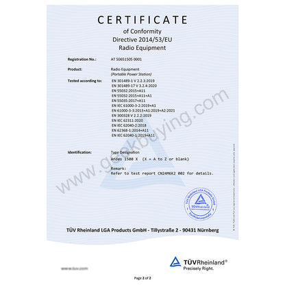 Ampace Andes 1500 Portable Power Station, 1462Wh LiFePO4, 2400W (Surge 3600W) SiCPrime Solar Generator, Full Charge in 55min, 4xAC, 4xUSB-A, 2xUSB-C, 2x5521, 1xCar Socket, 6000 Cycles, -20℃~45℃, APP Control, for Outdoor Camping, RVs, Home Backup