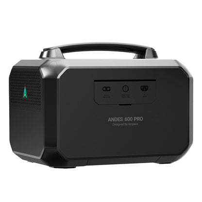 Ampace Andes 600 Pro Portable Power Station, 584Wh LiFePO4 Hybrid Battery, 600W(Surge 1800W) SiCPrime Solar Generator, Recharge to 80% in 1 Hour, 2xAC 2xUSB-A 2xUSB-C 2x5521 1xCar Socket, 2000 Cycles, -20℃~45℃, APP Control, for Outdoor, RVs, Home Use