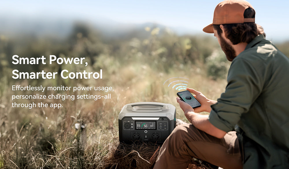 Ampace P600 Pro Portable Power Station, 584Wh LiFePO4 Battery, 2000 Cycles, APP Control, 600W Solar Generator for Outdoor Camping, RVs, Home Use, 9 Output Ports