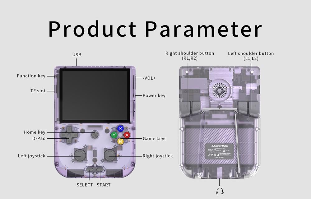 Consola de juegos ANBERNIC RG405V, 4GB LPDDR4 128GB eMMC, Android 12, WiFi 5G, Bluetooth 5.0, tarjeta TF de 128GB con 3172 juegos - Morado