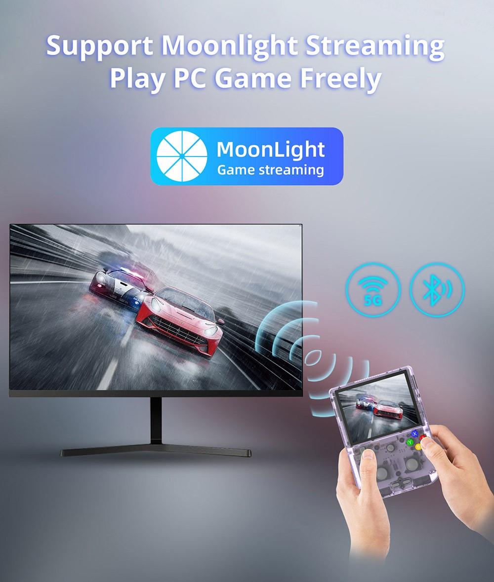 Consola de juegos ANBERNIC RG405V, 4GB LPDDR4 128GB eMMC, Android 12, WiFi 5G, Bluetooth 5.0, tarjeta TF de 128GB con 3172 juegos - Morado