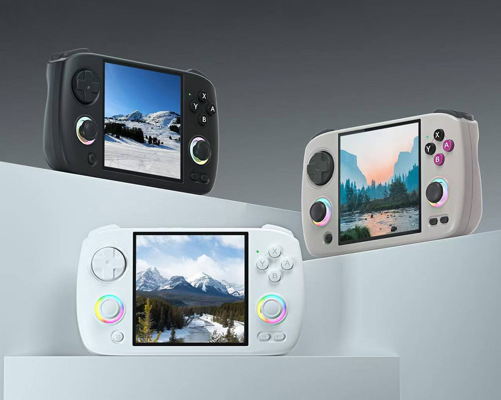 Consola de juegos ANBERNIC RG CubeXX, pantalla IPS de 3,95 pulgadas 720*720, Linux de 64 bits, WiFi 5G, Bluetooth 4.2, transmisión Moonlight, 6,5 horas de tiempo de juego, luz RGB - Gris