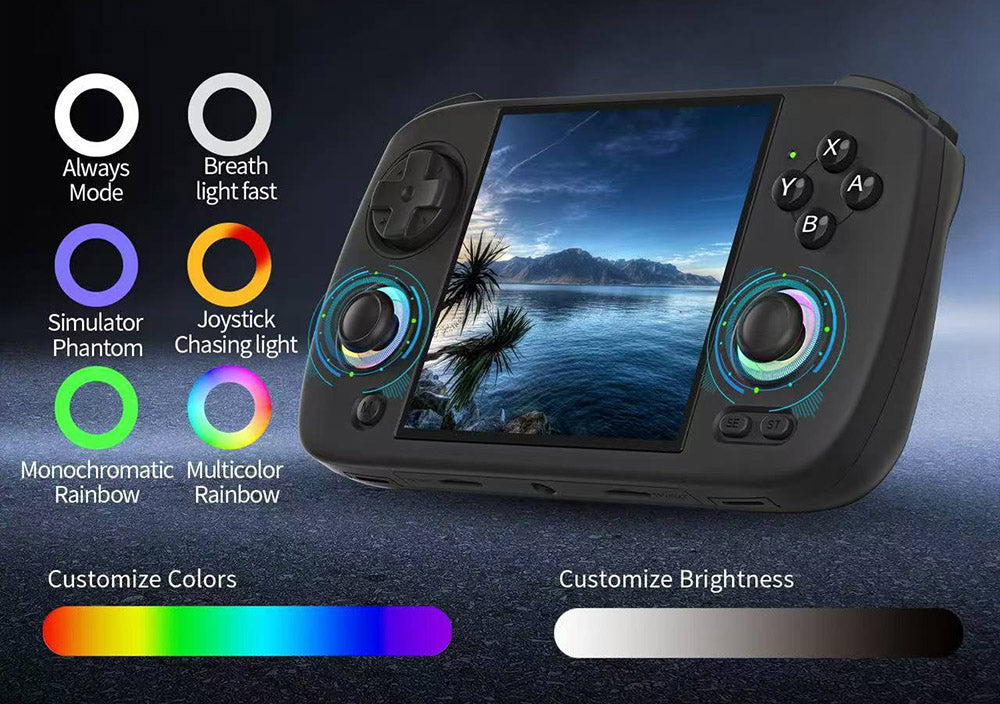 Consola de juegos ANBERNIC RG CubeXX, pantalla IPS de 3,95 pulgadas 720*720, Linux de 64 bits, WiFi 5G, Bluetooth 4.2, transmisión Moonlight, 6,5 horas de tiempo de juego, luz RGB - Gris