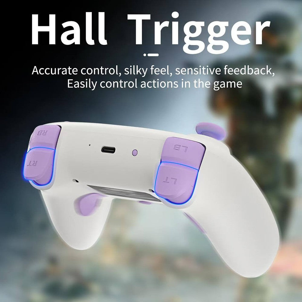 Mando para juegos ANBERNIC RG P01, gatillos y joystick con efecto Hall, giroscopio de seis ejes, conexión inalámbrica Bluetooth/2.4G/con cable, 9 horas de autonomía, compatible con PC, Switch, Android, iOS, Steam - Negro