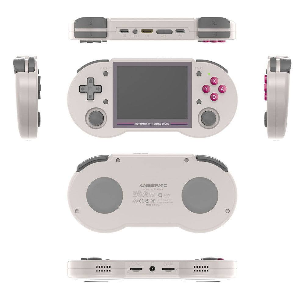 Consola de juegos ANBERNIC RG353PS con tarjeta TF de 64 GB - Blanca