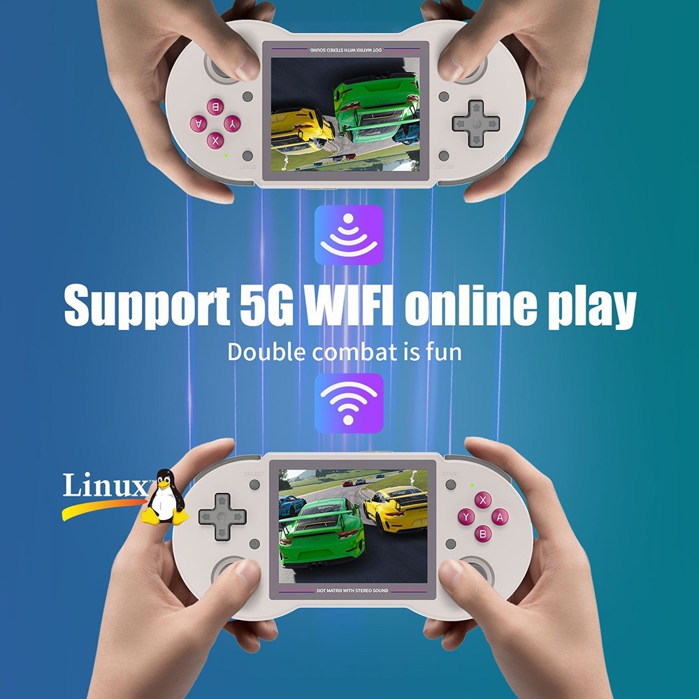 Consola de juegos ANBERNIC RG353PS con tarjeta TF de 64 GB - Blanca