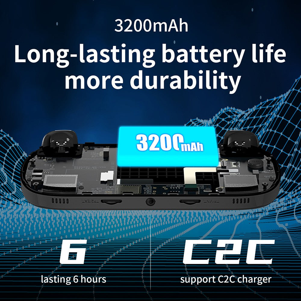 Consola de juegos retro ANBERNIC RG40XX H con luz RGB, tarjeta TF de 64 GB con más de 5000 juegos, LPDDR4 de 1 GB, pantalla IPS de 640*480P, batería de 3200 mAh para 6 horas de autonomía, sistema operativo Linux, Wifi 5G y Bluetooth, transmisión Moonlight - Negro