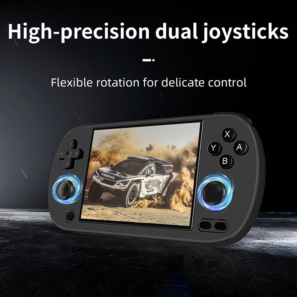 Consola de juegos retro ANBERNIC RG40XX H con luz RGB, tarjeta TF de 64 GB con más de 5000 juegos, LPDDR4 de 1 GB, pantalla IPS de 640*480P, batería de 3200 mAh para 6 horas de autonomía, sistema operativo Linux, Wifi 5G y Bluetooth, transmisión Moonlight - Negro
