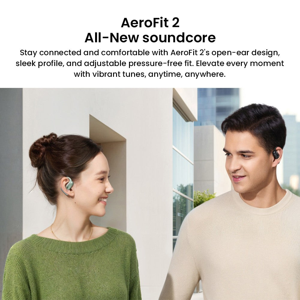 Anker Soundcore AeroFit 2 Open-Ear-Kopfhörer, kabellose Ohrhörer mit verstellbaren Ohrbügeln, Bluetooth 5.4, Hi-Res-Audio – Schwarz