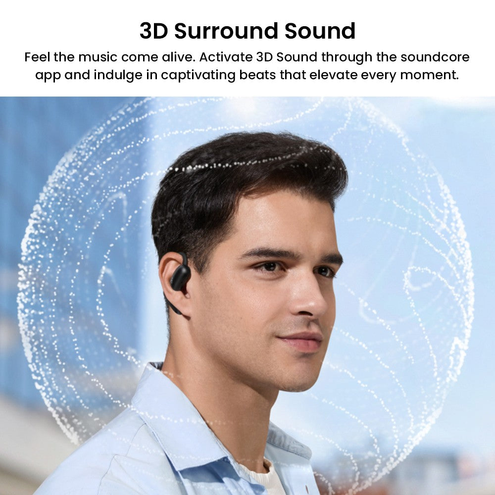 Anker Soundcore AeroFit 2 Open-Ear-Kopfhörer, kabellose Ohrhörer mit verstellbaren Ohrbügeln, Bluetooth 5.4, Hi-Res-Audio – Schwarz