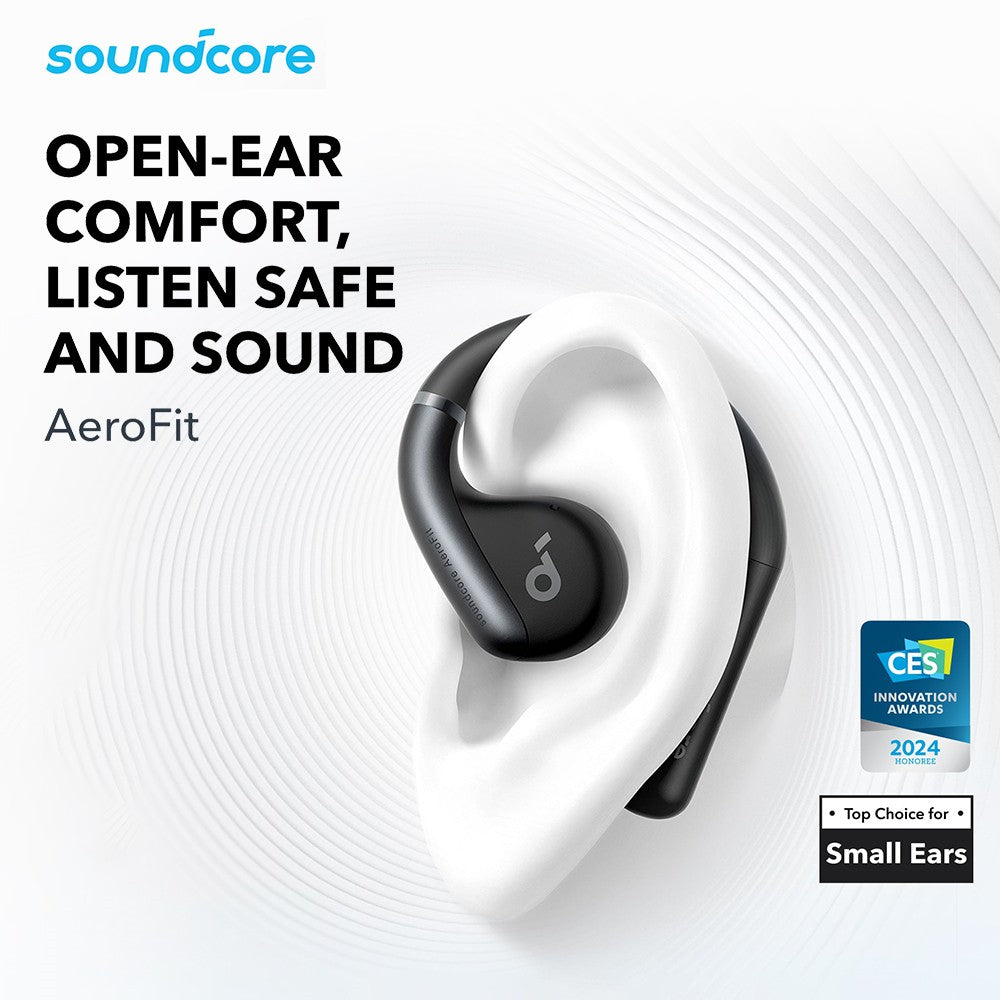 Anker Soundcore AeroFit Open-Ear-Ohrhörer, ergonomischer Ohrbügel, wasserdicht (IPX7), App-Steuerung, bis zu 42 Stunden Akkulaufzeit – Blau