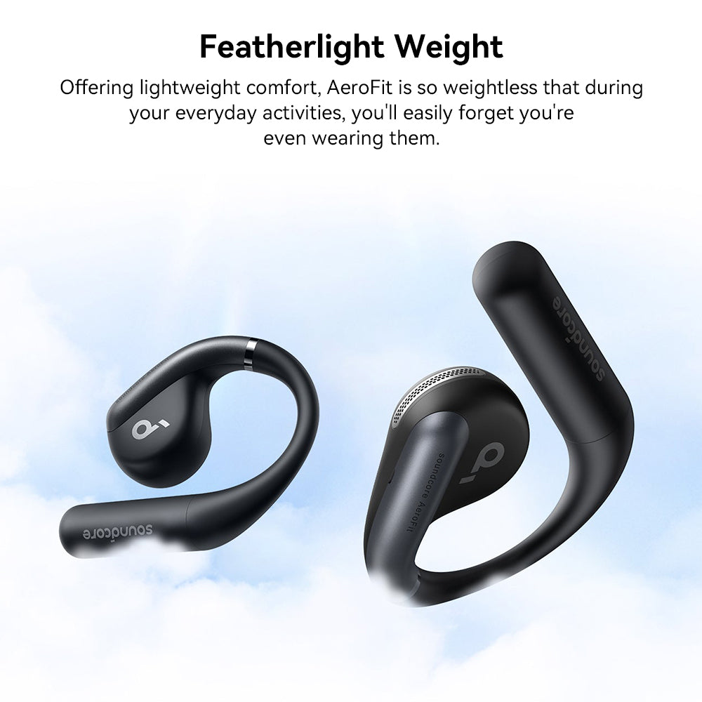 Anker Soundcore AeroFit Open-Ear-Ohrhörer, ergonomischer Ohrbügel, wasserdicht (IPX7), App-Steuerung, bis zu 42 Stunden Akkulaufzeit – Blau